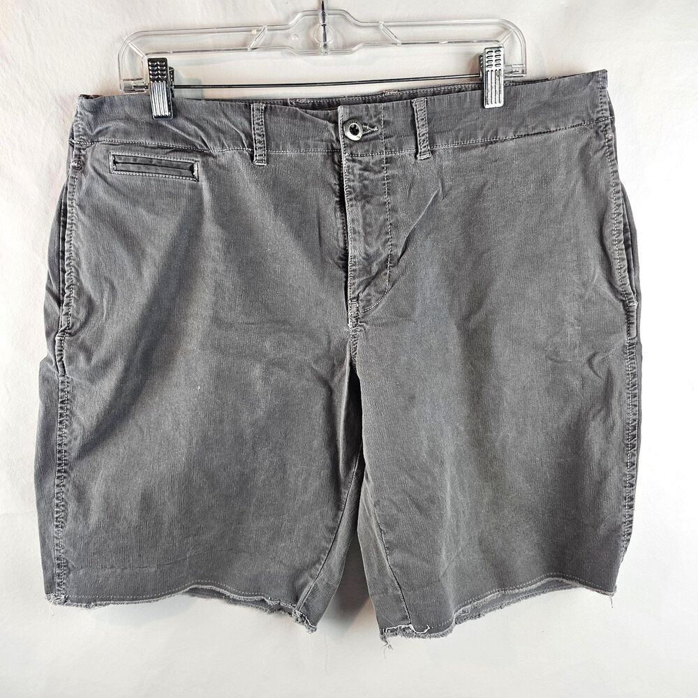 Paperbacks Shorts Mens 36 Gray Chino Cut Off Distressed Raw Hem Casual